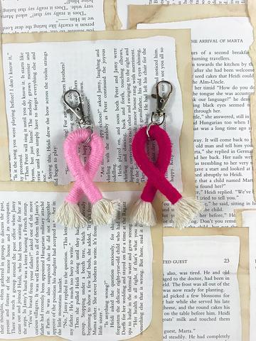 Breast Cancer Ribbon Keychain