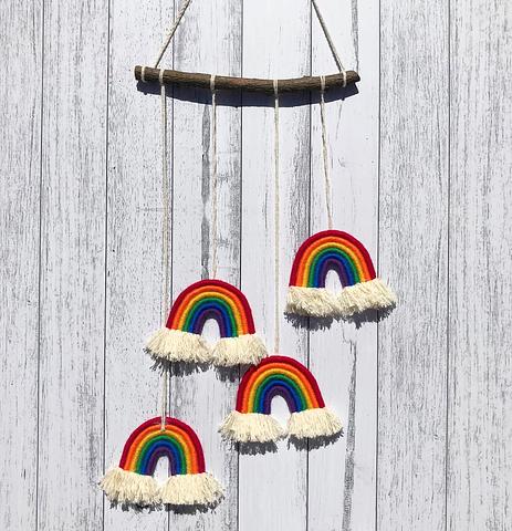 Wooden Traditional Rainbow Wall Hanging