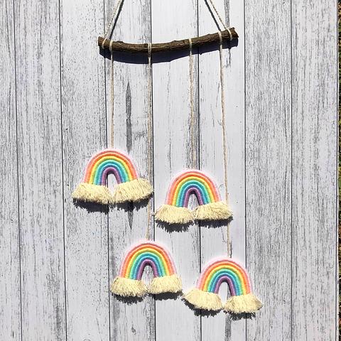 Wooden Pastel Rainbow Wall Hanging