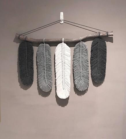 Monochrome Feather Wall Hanging
