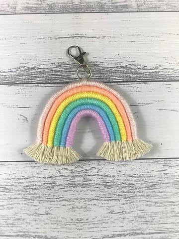 Light Pink Pastel Rainbow Keychain