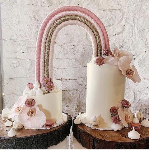 Uneven Pure Romance Cake Topper