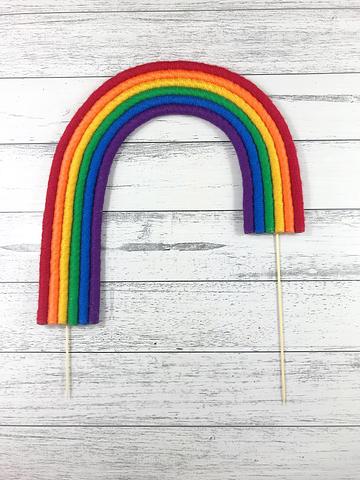 Uneven Traditional Rainbow Cake Topper
