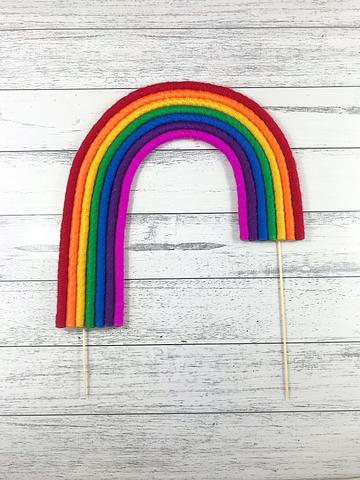 Uneven Traditional Deluxe Rainbow Cake Topper